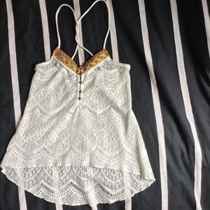 Tilly’s Crochet White Tank Top